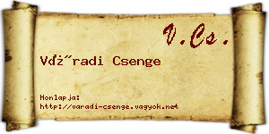 Váradi Csenge névjegykártya